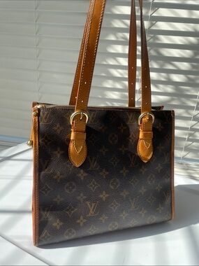 Louis Vuitton Monogram Canvas Tote with Tan Leather Trim
